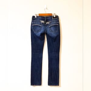 Robin's Jeans MARILYN Dark Wash Low Rise Silver Angel Wing Jeans